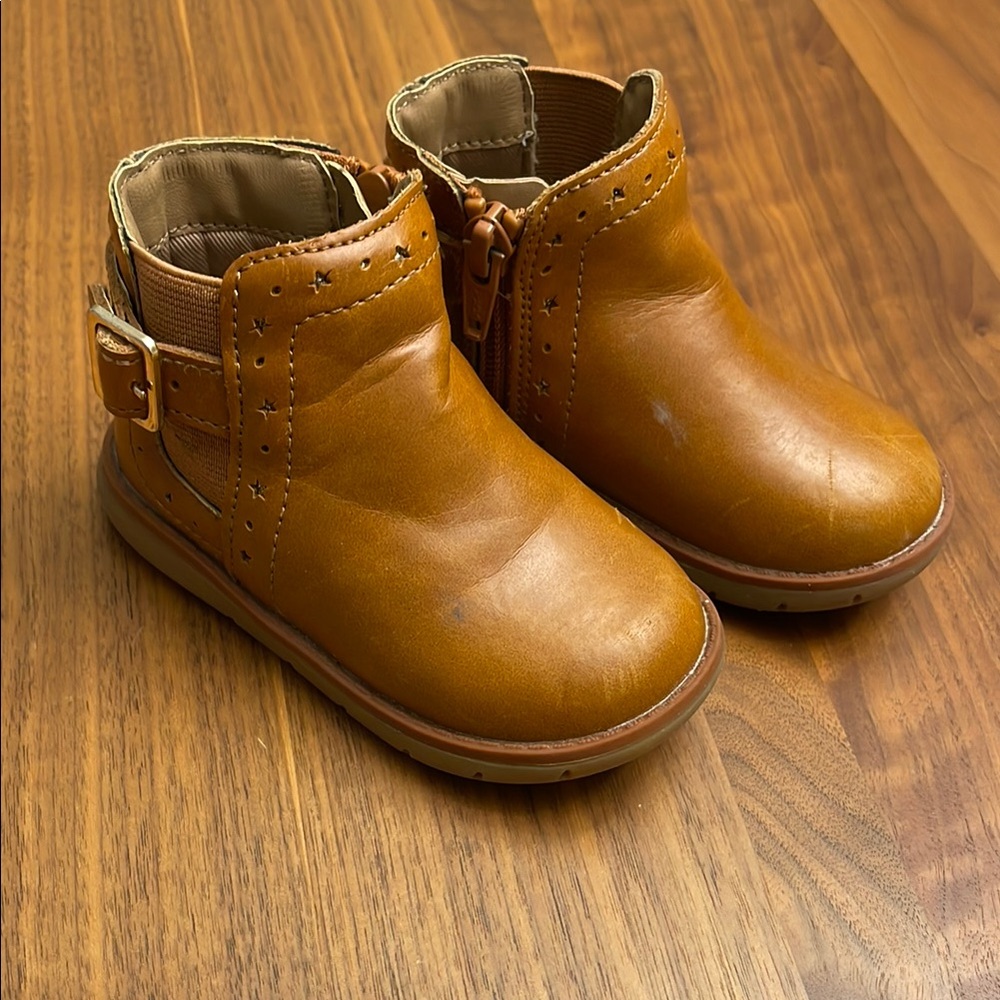 Striderite Brown Kids Leather Boots